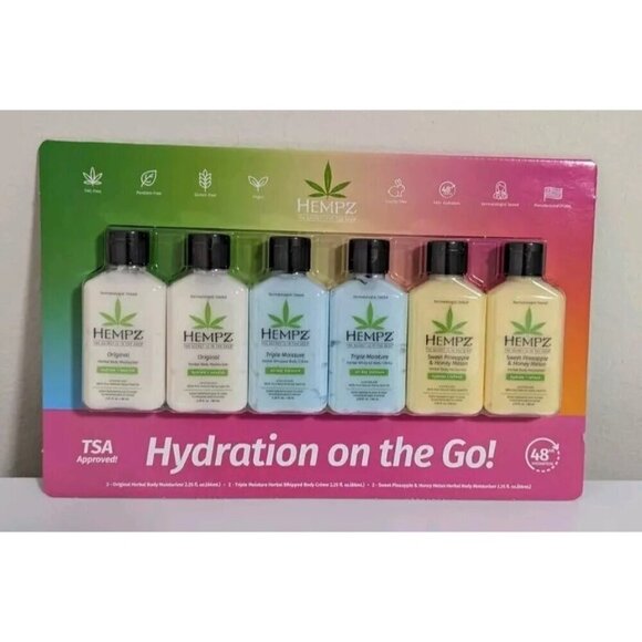 Hempz Lotion Hydration on the Go 2.25 Fluid Ounce Pack of 6 NEW TSA approved - Picture 1 of 3